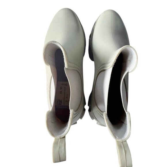 Jeffrey Campbell Women's Sz 9 Play Pleu Rain Boots Cream Chunky Lug Chelsea - Picture 3 of 12